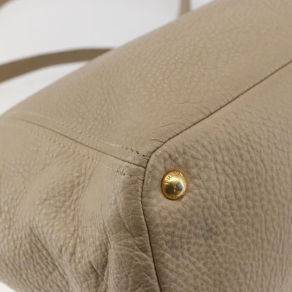 Prada Side Pocket Convertible Vitello Daino, Beige, Leather, Tote Bag