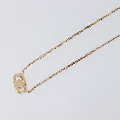 Christian Dior CD Oval Pendant Necklace Metal, Gold, Metal, Necklace
