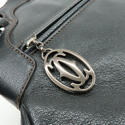 Cartier Marcello Leather, Black, Leather, Handbag