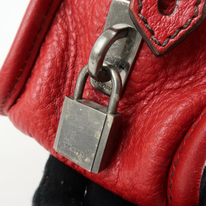 Prada Shoulder Leather, Red, Leather, Shoulder Bag