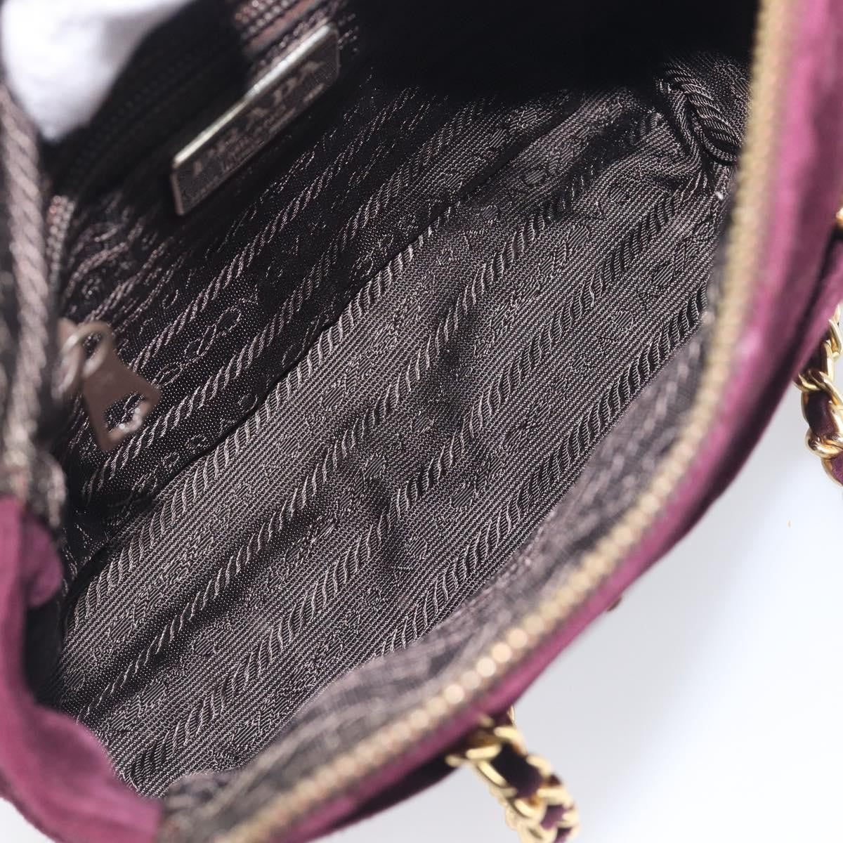 Prada Vintage Chain Flap Suede, Burgundy, Suede, Shoulder Bag