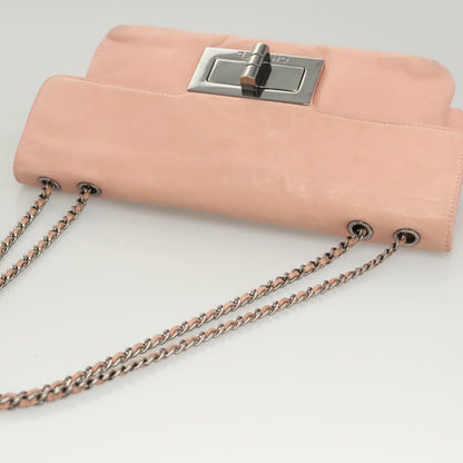 Chanel Chocolate Bar Mademoiselle Flap Bag Quilted Leather, PINK, LEATHER, Shoulder bag