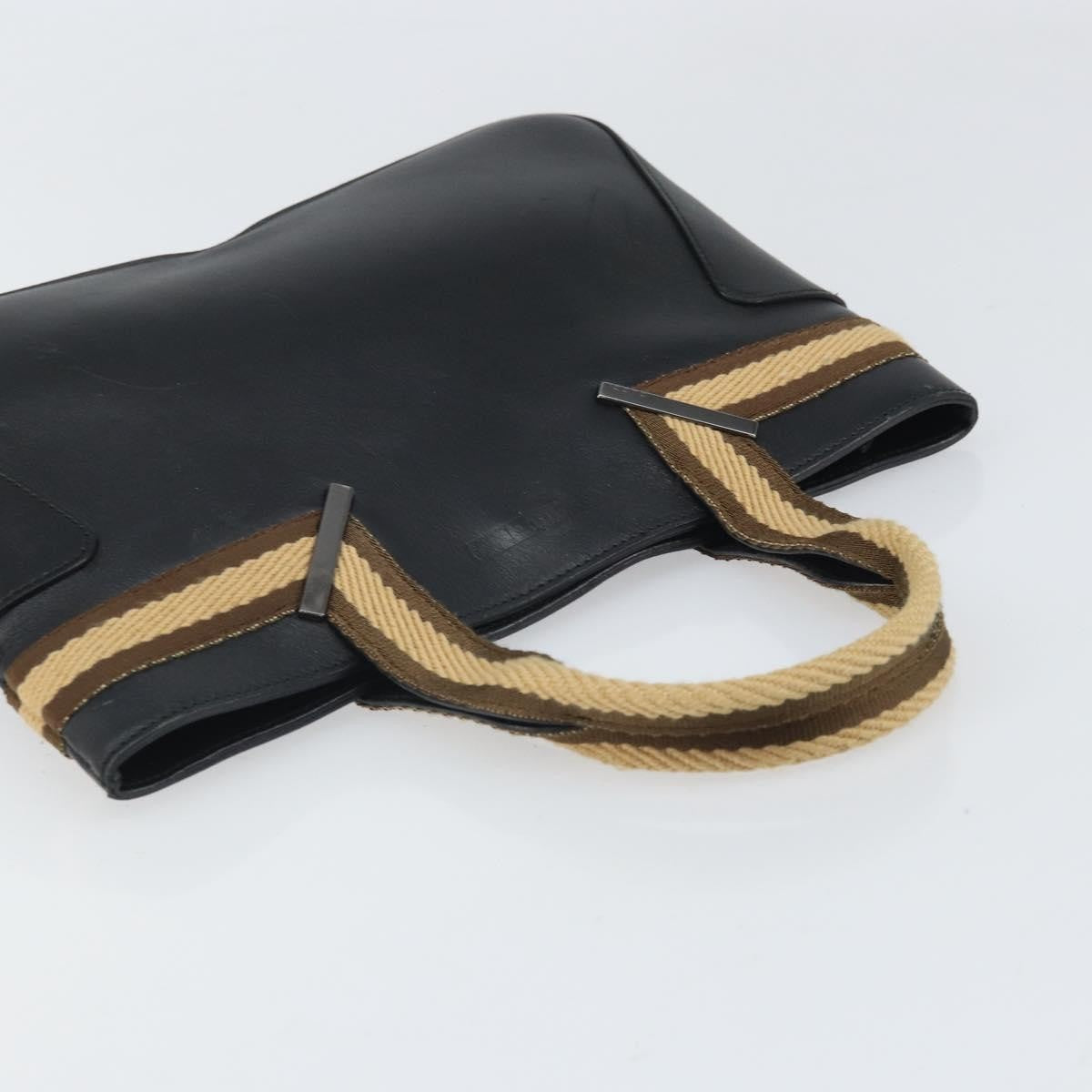 Gucci Vintage Web Tote Leather, Black, Leather, Tote Bag