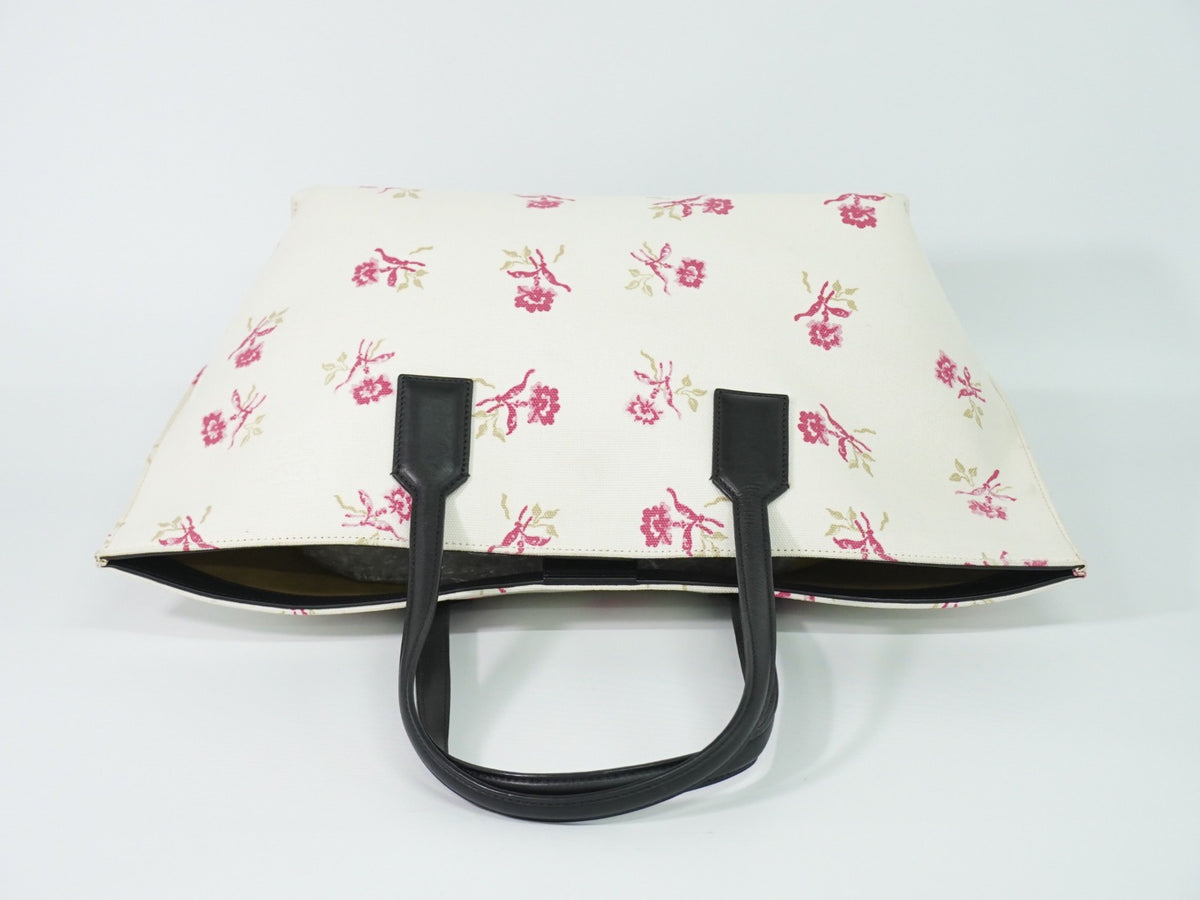 Loewe T Shopper Printed Canvas, White, Canvas, Tote Bag