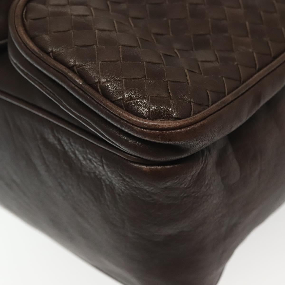 Bottega Veneta Intrecciato Shoulder Leather, Brown, Leather, Shoulder Bag