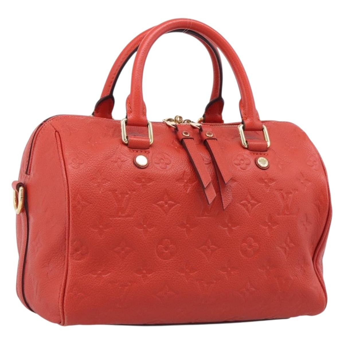 Louis Vuitton Speedy Bandouliere Monogram Empreinte Leather, Red, Leather, Handbag