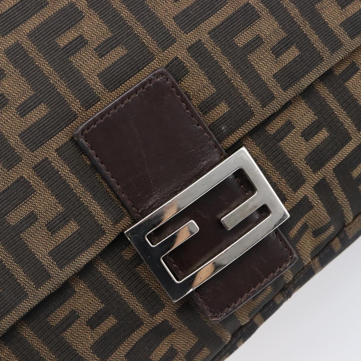 Fendi Logo Zucca Zucca, Brown, Canvas, Shoulder Bag