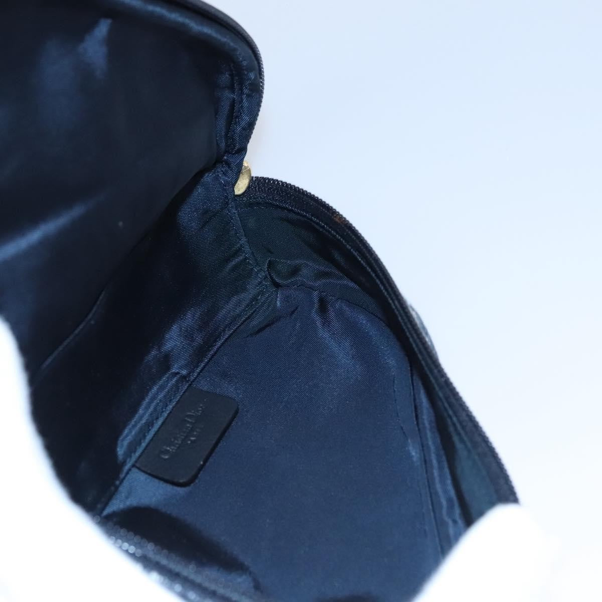 Christian Dior Vintage Saddle Coin Purse Diorissimo Canvas, Navy, Canvas, Clutch