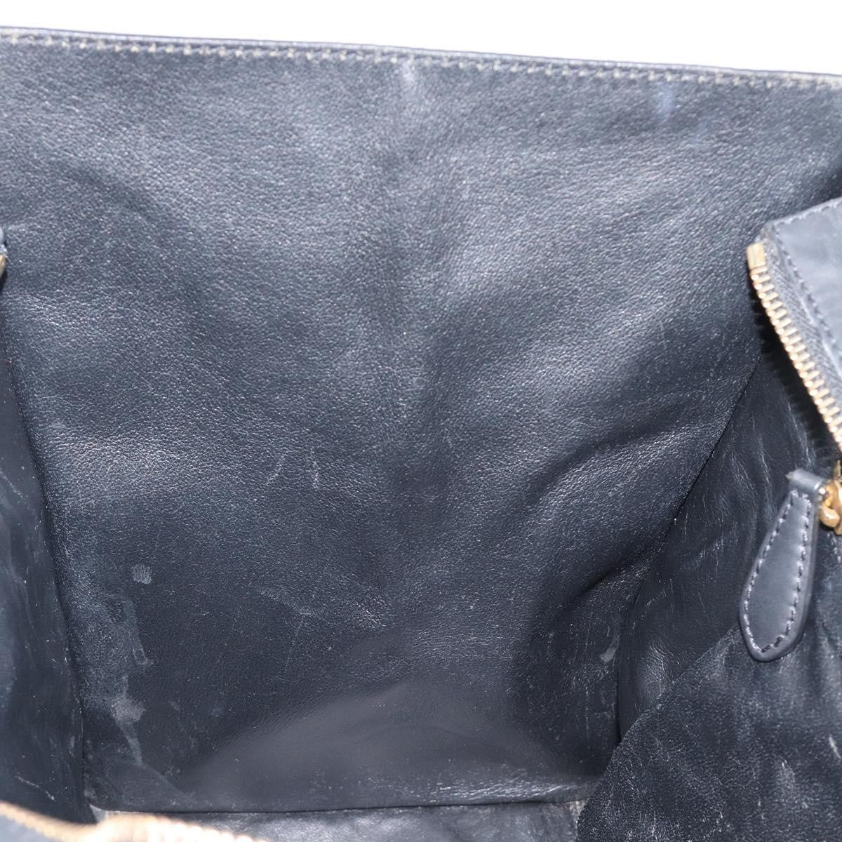 Celine Luggage Printed Canvas and Leather, Black, Leather, Handbag