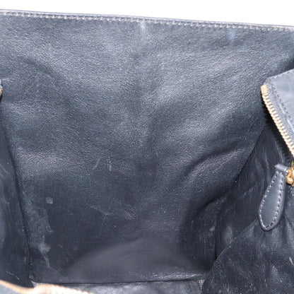 Celine Luggage Printed Canvas and Leather, Black, Leather, Handbag