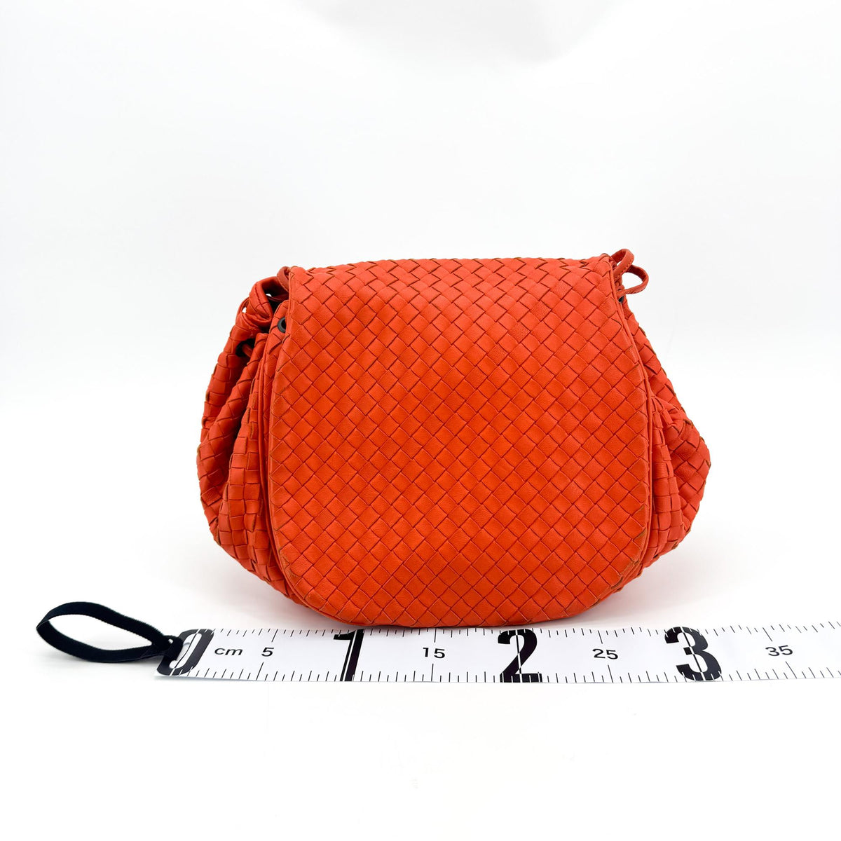 Bottega Veneta Convertible Flap Intrecciato Nappa, Orange, Leather, Shoulder Bag
