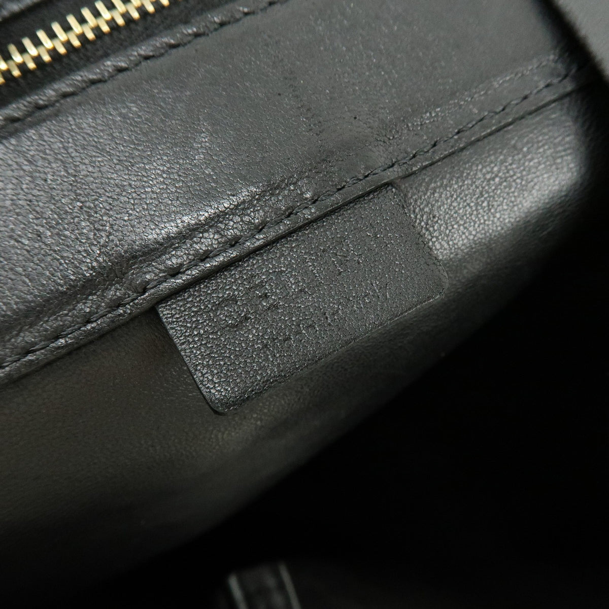 Celine Vertical Cabas Leather, Black, Leather, Tote Bag