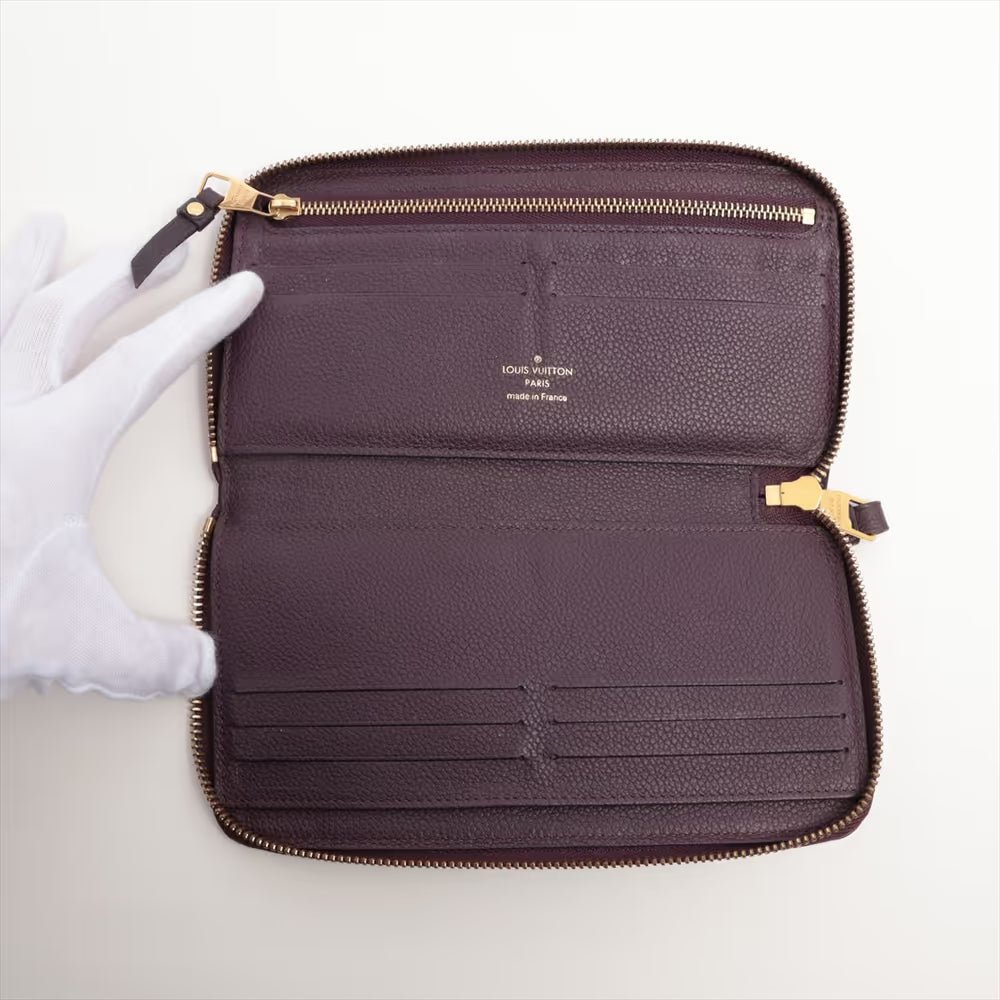 Louis Vuitton Zippy wallet Leather, PURPLE, LEATHER, Wallets