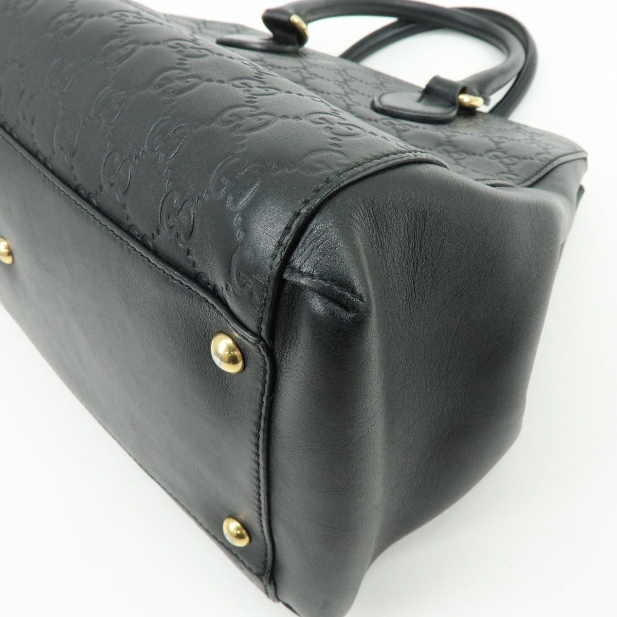 Gucci Soft Signature Convertible Top Handle Guccissima Leather, Black, Leather, Handbag