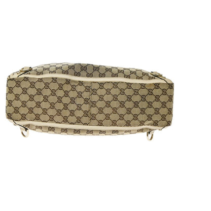 Gucci Abbey D- GG Canvas with Leather, Brown, Canvas, Tote Bag