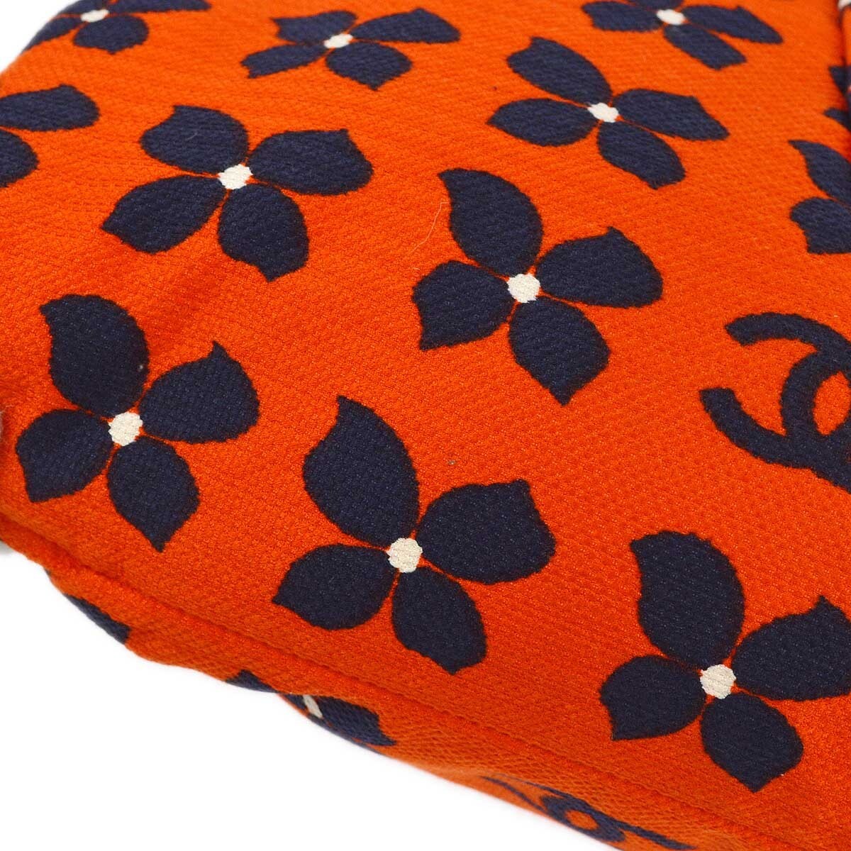 Chanel Vintage Frame Printed Canvas, Orange, Canvas, Shoulder Bag