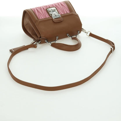 Miu Miu Convertible Top Handle Satchel Matelasse Leather, Pink, Leather, Handbag