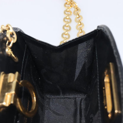 Salvatore Ferragamo Vintage Gancini Chain Patent Leather, Black, Patent Leather, Shoulder Bag