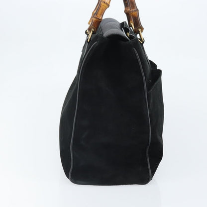Gucci Bamboo Suede, Black, Suede, Tote Bag