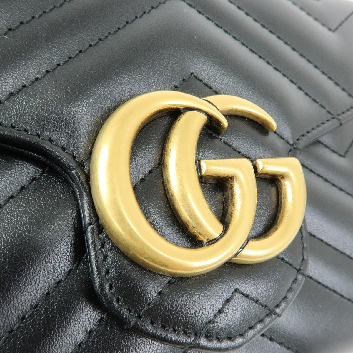 Gucci GG Marmont Chain Matelasse Leather, Black, Leather, Crossbody Bag