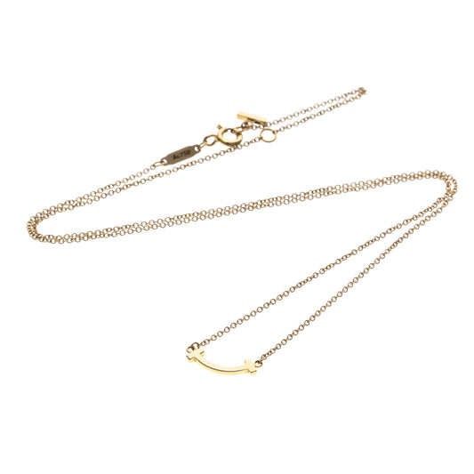 Tiffany & Co. T Smile Pendant 18K Rose Gold, Pink, Pink Gold, Necklace