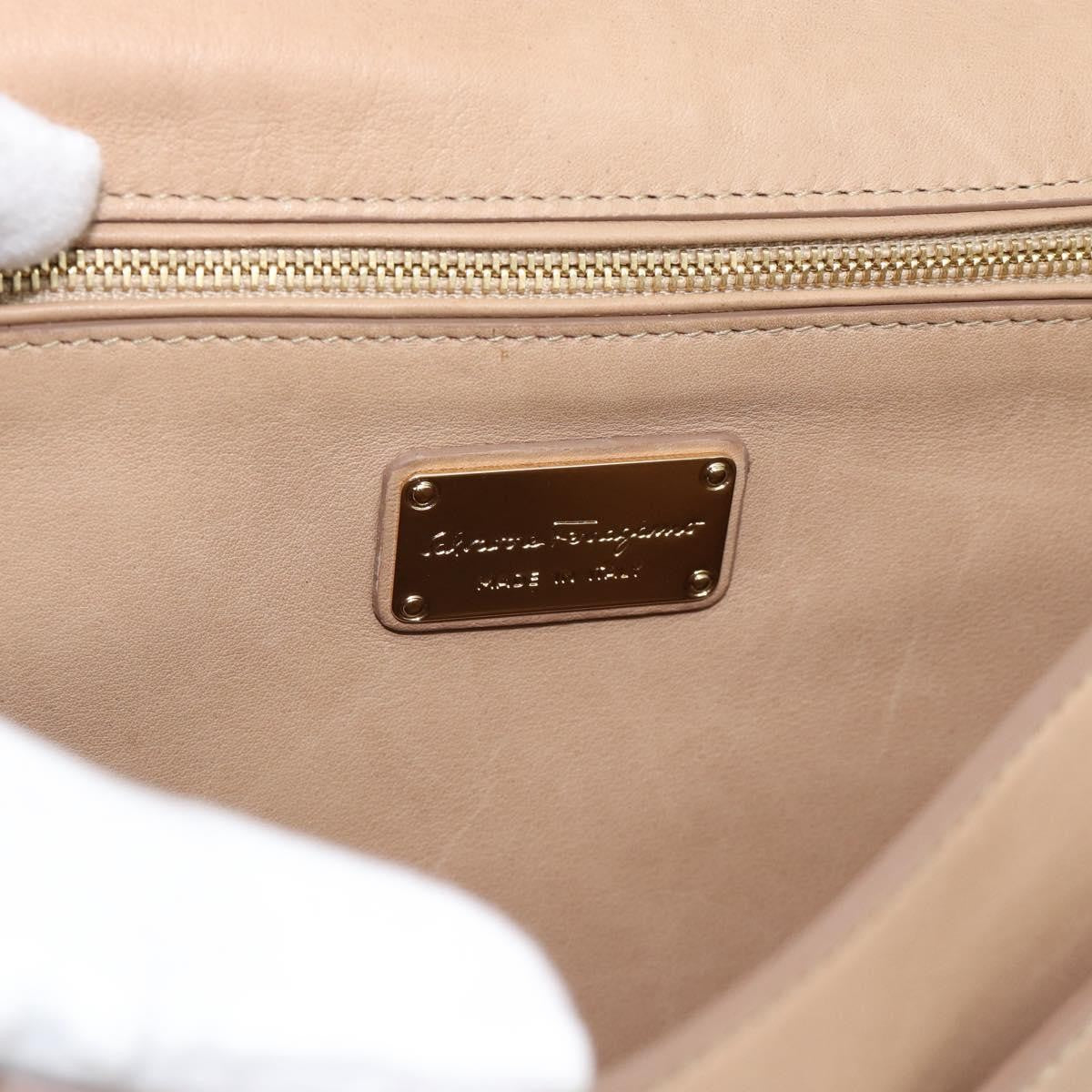 Salvatore Ferragamo Sofia Rainbow Saddle Leather, Beige, Leather, Handbag