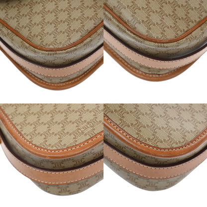 Celine Vintage Macadam Canvas and Leather, Beige, Canvas, Shoulder Bag