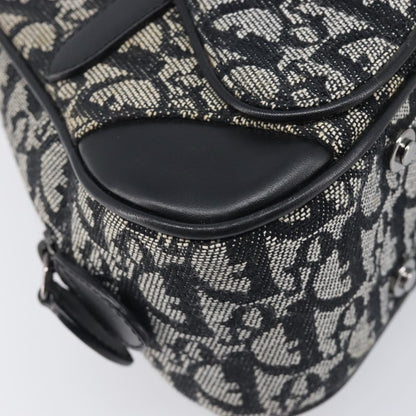 Christian Dior Trotter Double Saddle Canvas, Black, Canvas, Handbag