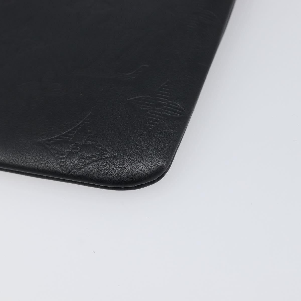 Louis Vuitton Discovery Pochette Monogram Shadow Leather, Black, Leather, Clutch
