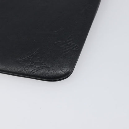 Louis Vuitton Discovery Pochette Monogram Shadow Leather, Black, Leather, Clutch