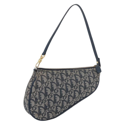 Christian Dior Vintage Saddle Diorissimo Canvas, Navy, Canvas, Handbag