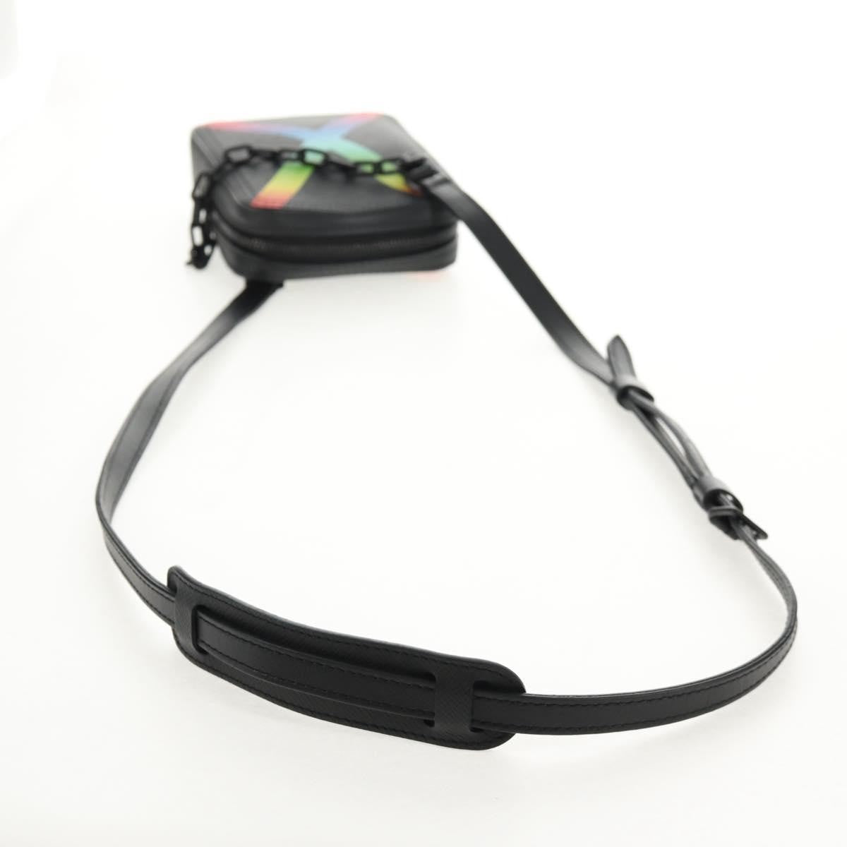 Louis Vuitton Danube Messenger Rainbow Taiga Leather, Black, Leather, Handbag