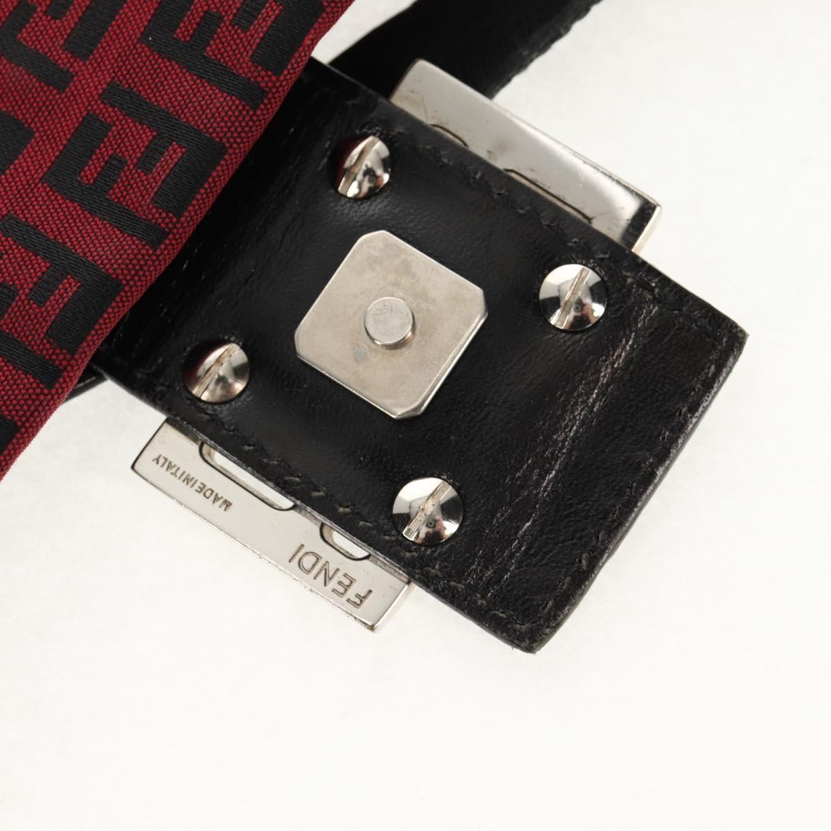 Fendi Baguette Zucchino Canvas, Red, Canvas, Handbag
