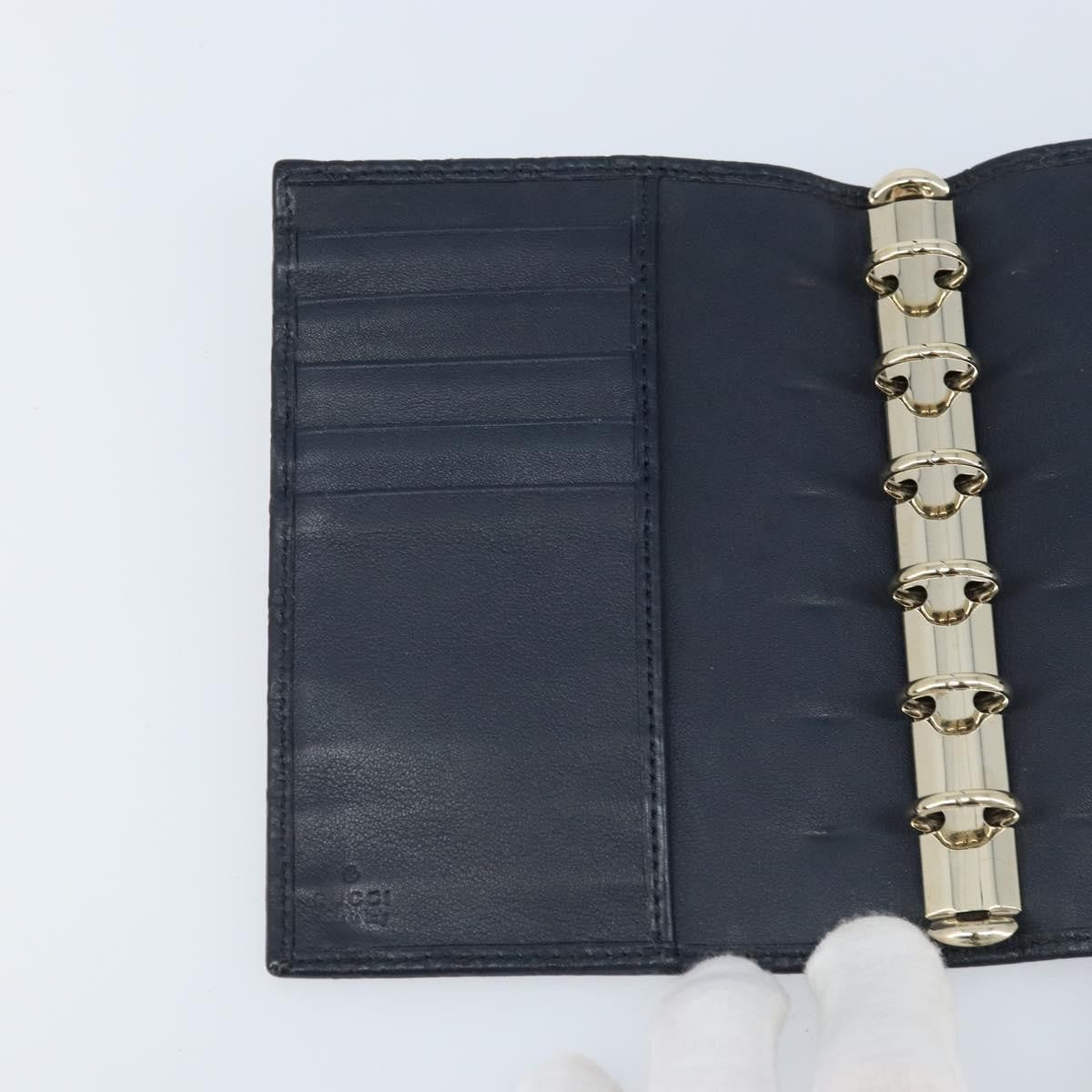 Gucci Ring Agenda Cover Guccissima Leather, Navy, Leather, Briefcase