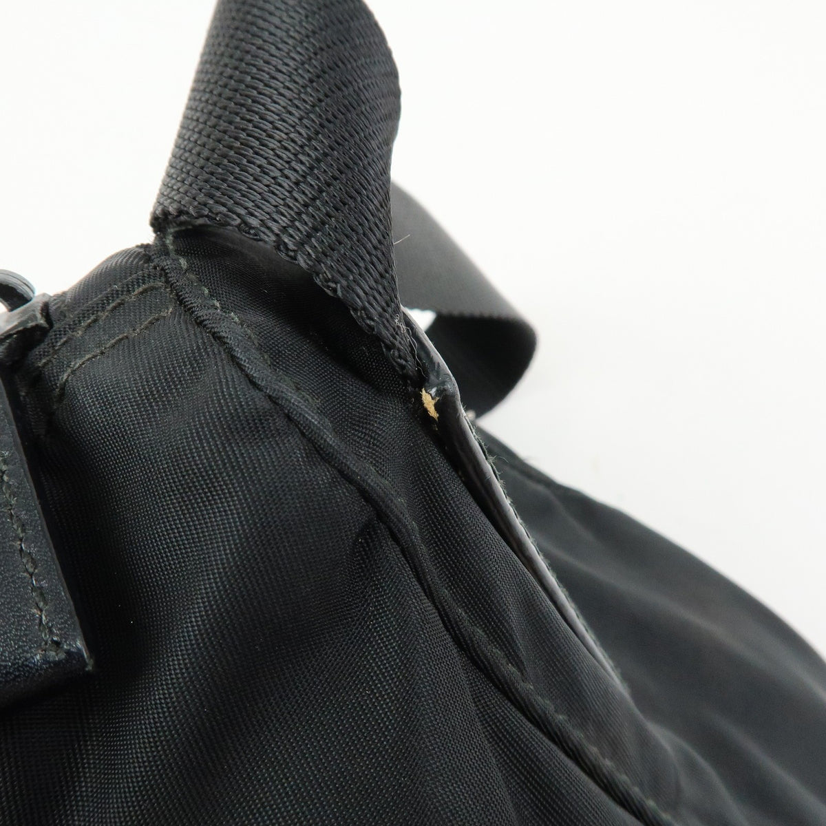 Prada Zip Buckle Messenger Tessuto, Black, Nylon, Handbag