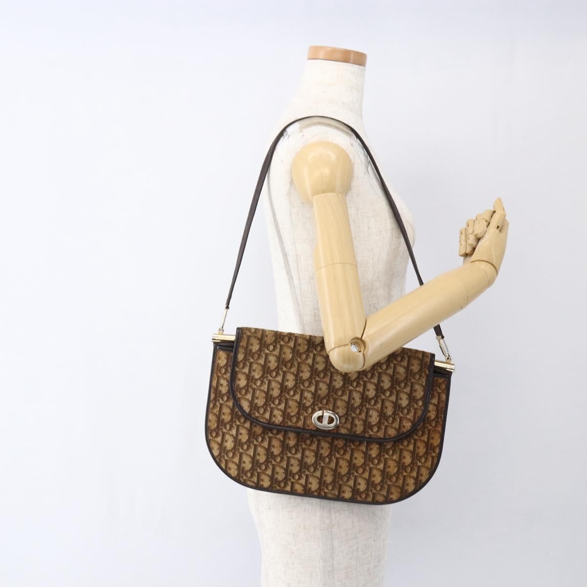 Christian Dior Vintage Trotter Canvas, Brown, Canvas, Shoulder Bag