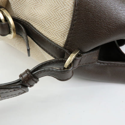 Bvlgari Chandra Hobo Canvas and Leather, Beige, Canvas, Shoulder Bag