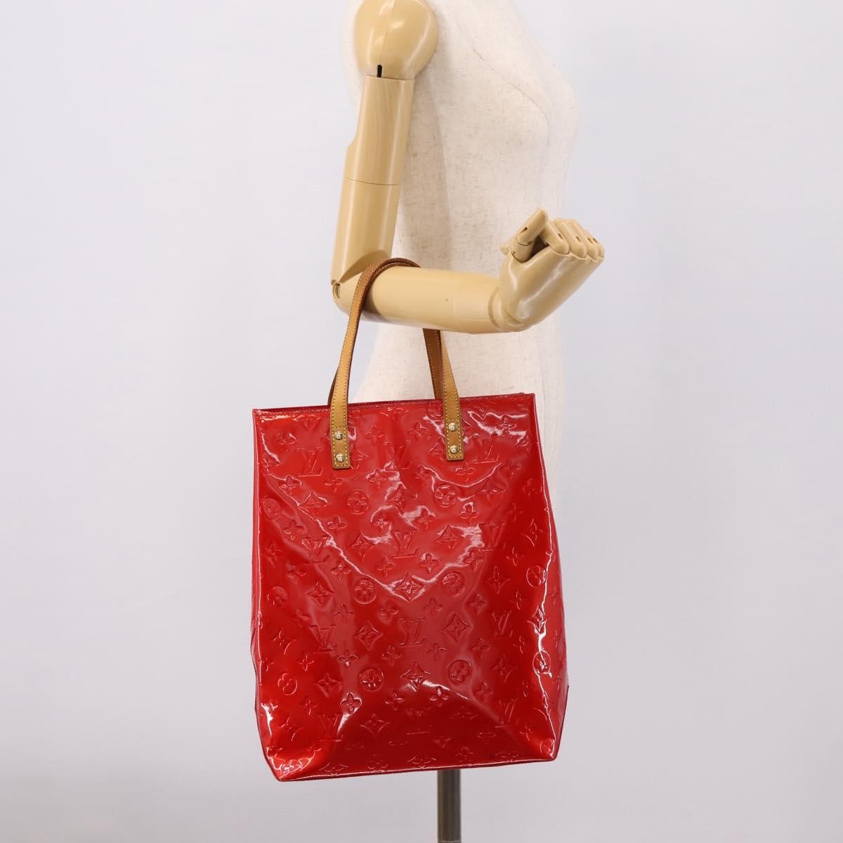 Louis Vuitton Reade Monogram Vernis, Red, Patent Leather, Handbag