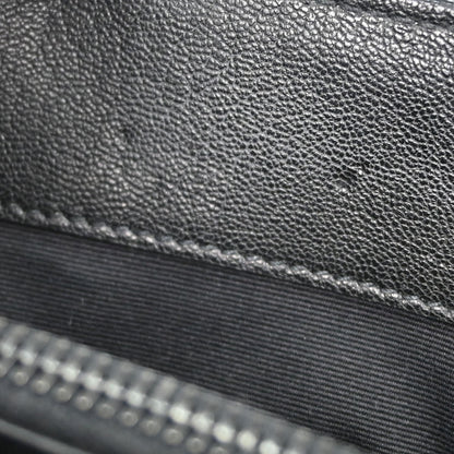 Saint Laurent Classic Monogram College Matelasse Chevron Leather, Black, Leather, Handbag
