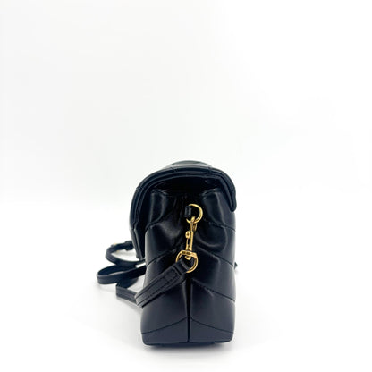 Saint Laurent LouLou Backpack Matelasse Chevron Leather, Black, Leather, Backpack