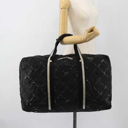 Chanel Travel Line Duffle Printed Nylon, Black, Nylon, Travel Bag
