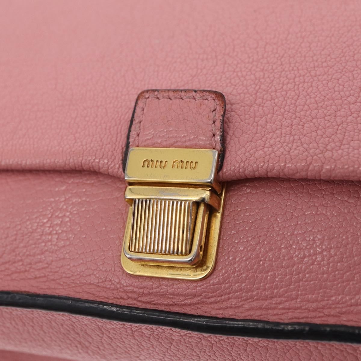 Miu Miu Madras Shoulder Leather, Pink, Leather, Crossbody Bag