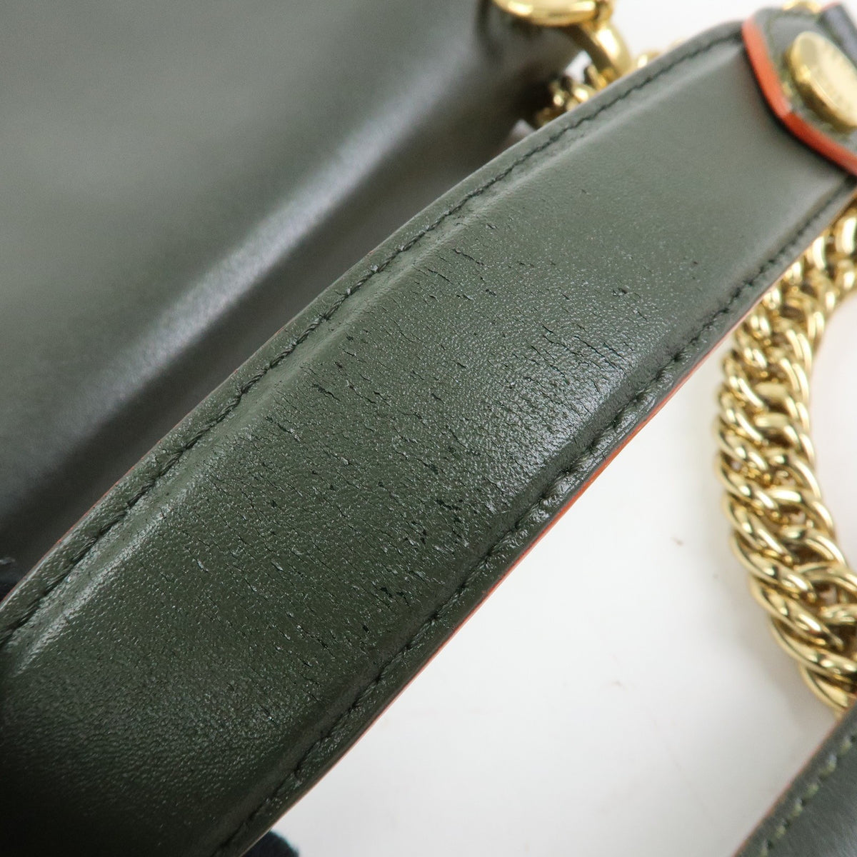 Fendi Kan I Leather, Green, Leather, Shoulder Bag