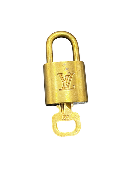 Louis Vuitton Padlock and Key Logo Metal, Gold, Metal, Charm