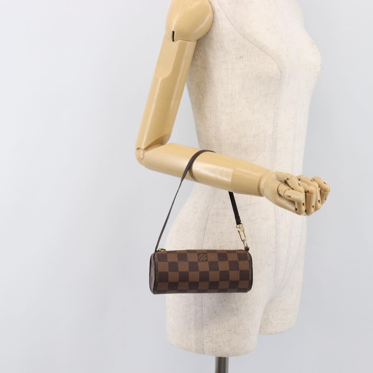 Louis Vuitton Papillon Pochette Damier, Brown, Canvas, Clutch