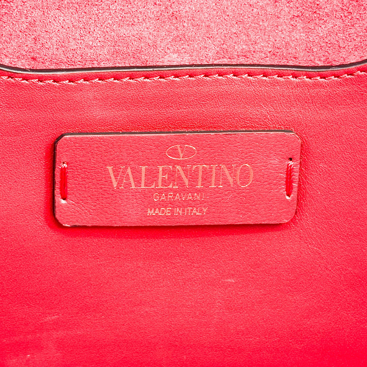Valentino Garavani Demilune Clutch Studded Leather, Red, Leather, Clutch