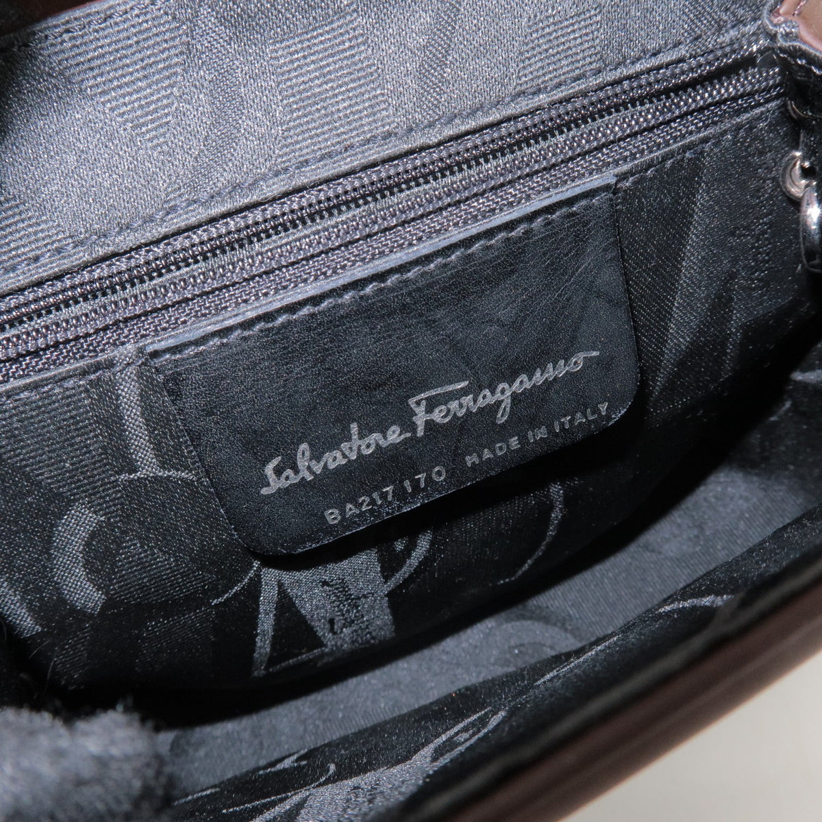 Salvatore Ferragamo Vara Leather, Brown, Leather, Tote Bag
