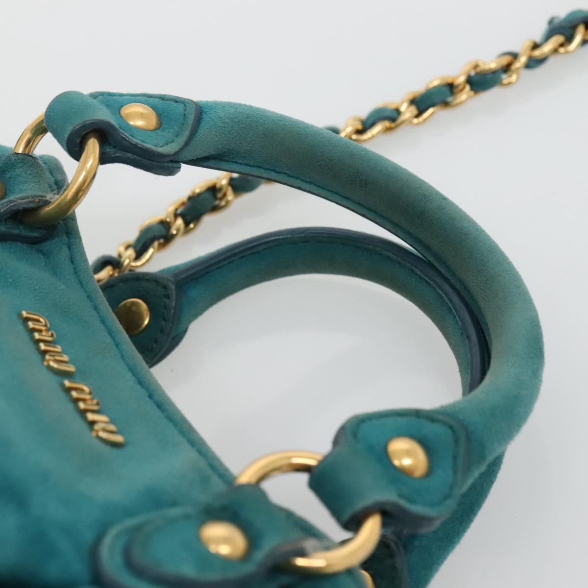 Miu Miu Shoulder Bag Suede leather, BLUE, SUEDE, Shoulder bag