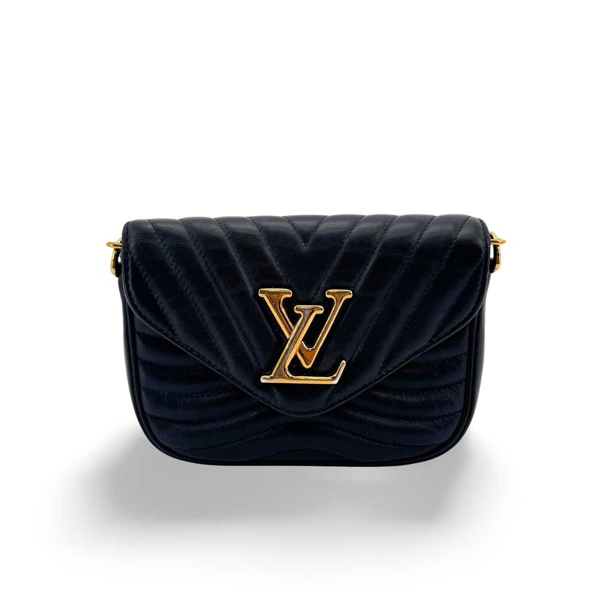 Louis Vuitton New Wave Multi Pochette Quilted Leather, Black, Leather, Clutch