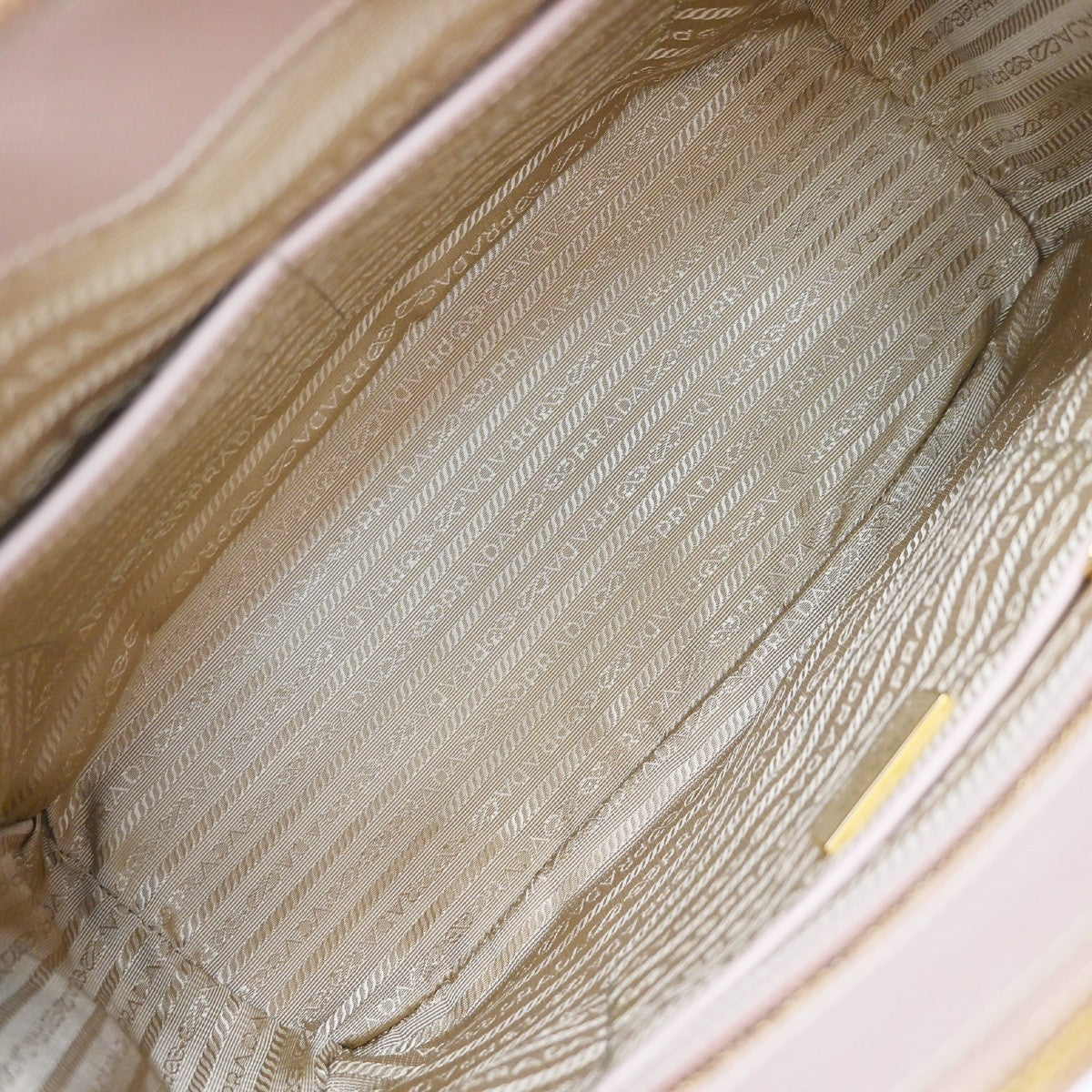 Prada Double Zip Lux Saffiano Leather, Pink, Leather, Tote Bag
